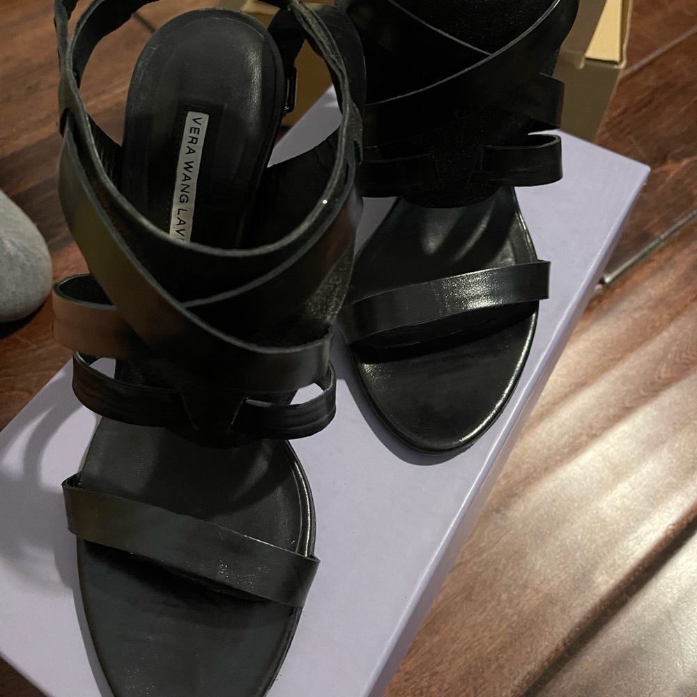 Vera Wang Lavender Couture Leather Strappy heels